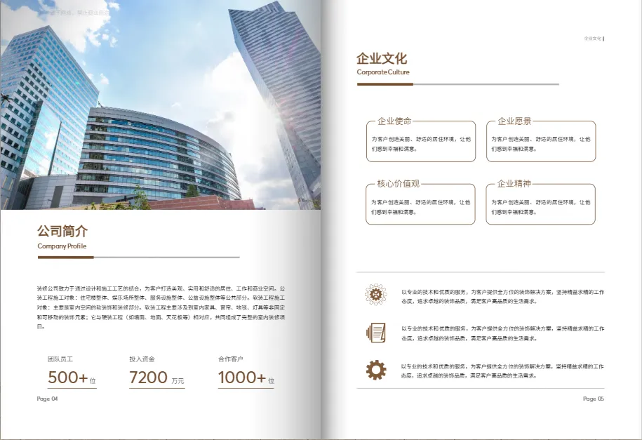 專業(yè)裝修公司電子宣傳冊內(nèi)頁展示