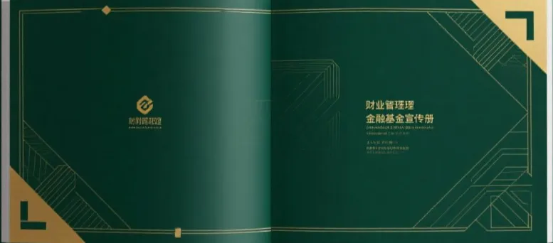 使用深綠金色配色的金融公司宣傳畫冊(cè)封面設(shè)計(jì)高級(jí)感十足