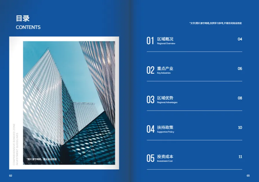 保稅區招商手冊目錄頁模板