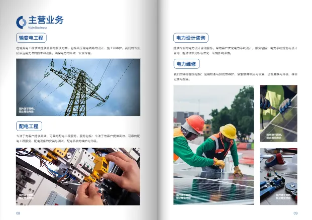 供用電工程配電公司宣傳手冊模板