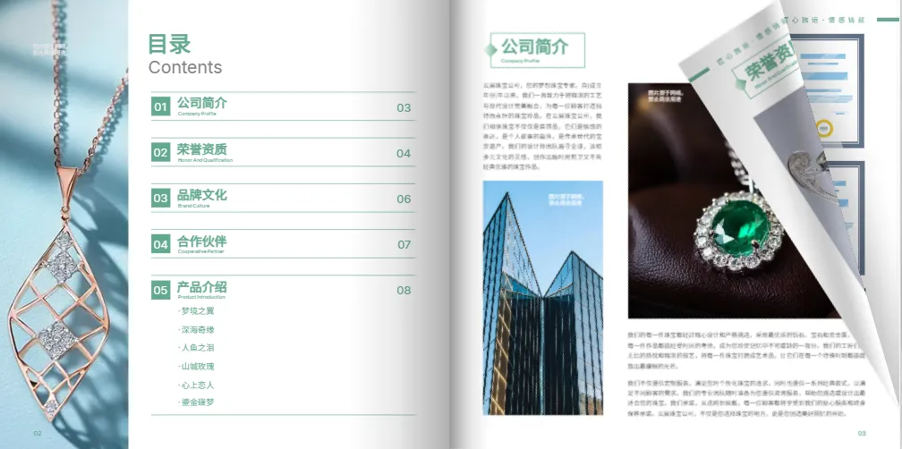 首饰珠宝品牌公司方版画册模板