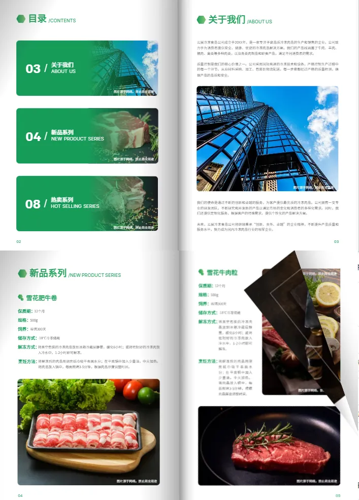 冷冻肉品冷鲜肉产品画册