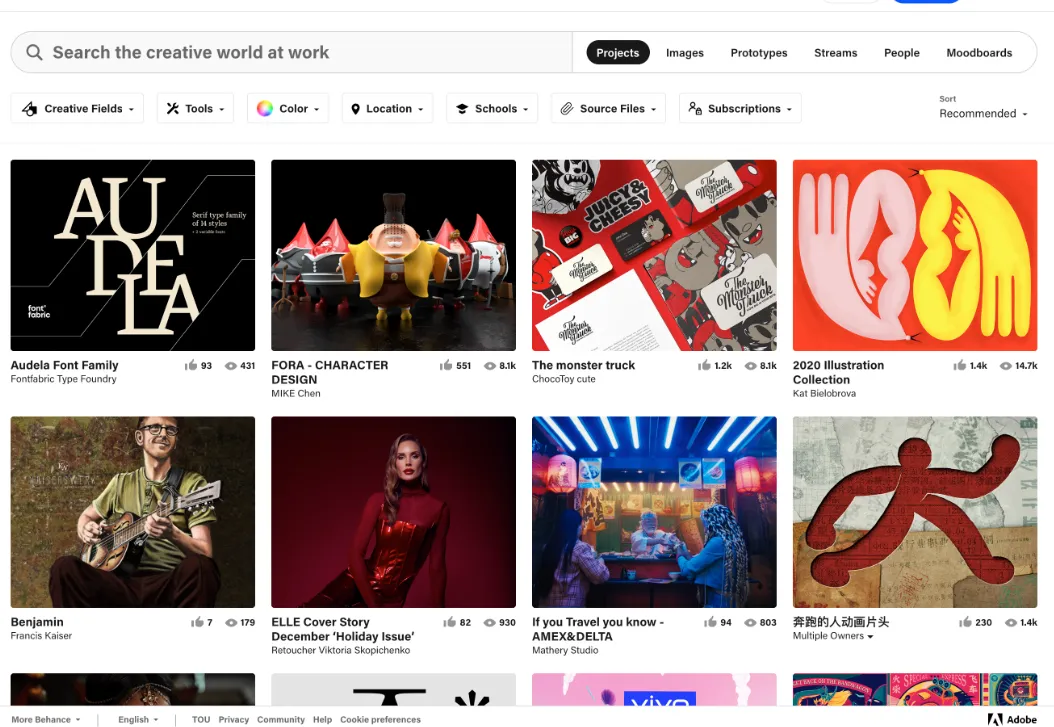 Behance-設(shè)計(jì)靈感網(wǎng)站