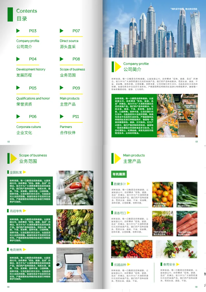 水果超市果蔬配送公司畫冊(cè)模板