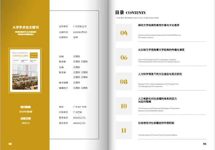 学术型期刊模板内页展示