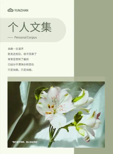 小清新個人青春詩文集畫冊模板