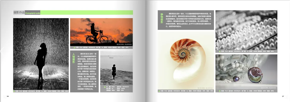 高级作品集画册内页模板图示