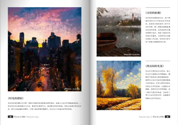 學生繪畫作品集模板：包含作品說明、心得的專業(yè)版式