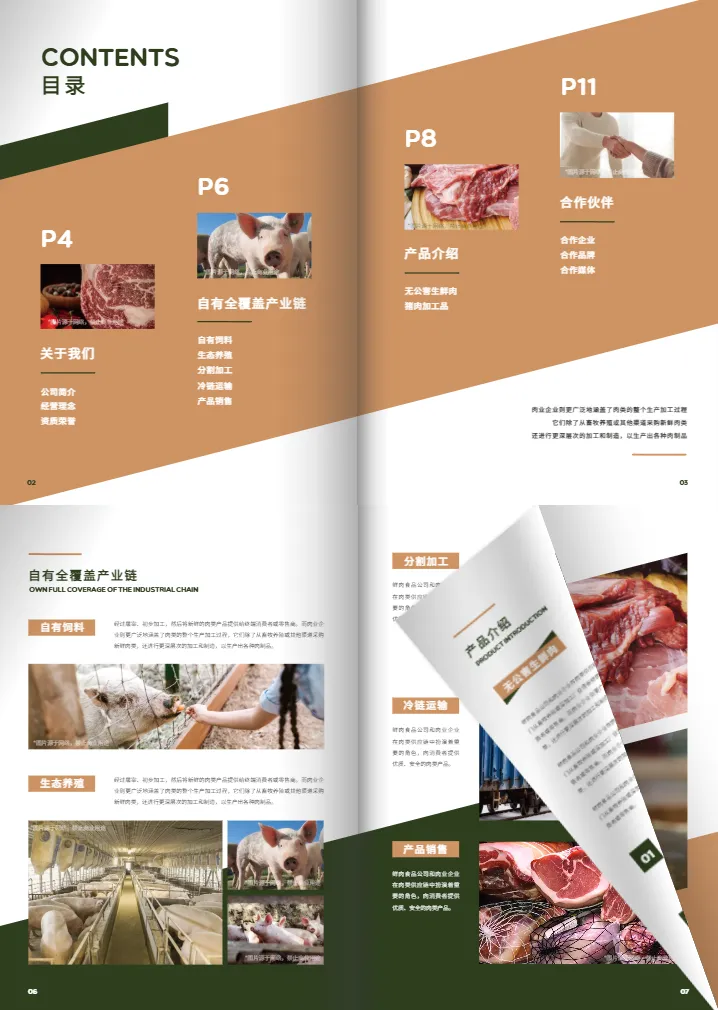 冷鮮肉加工肉業(yè)企業(yè)宣傳冊(cè)模板