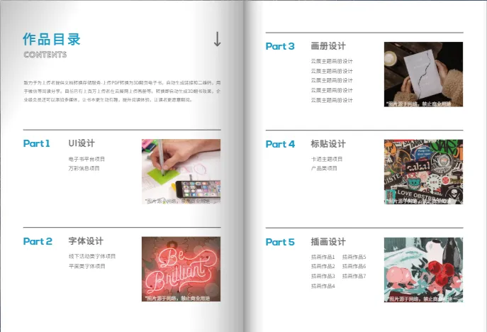 作品集内页专业排版结构展示