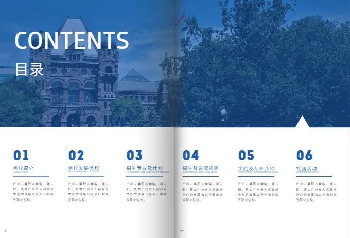 高等专科职业学院单招报考宣传册模板