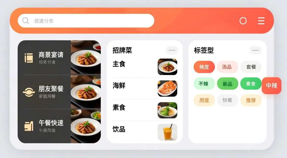餐廳電子菜單多維度分類