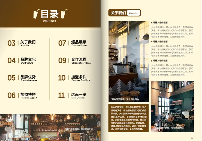 饮料招商手册四大核心内容模块目录展示