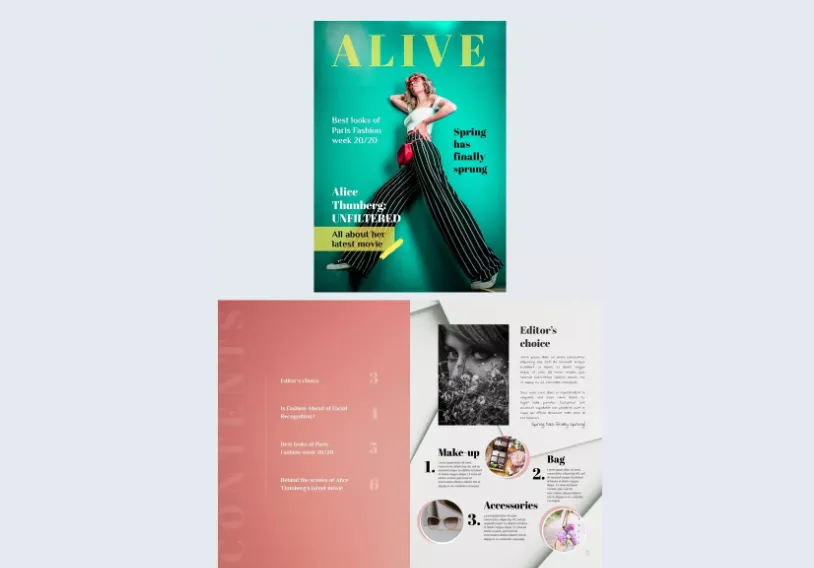 优雅复古风时尚杂志模板