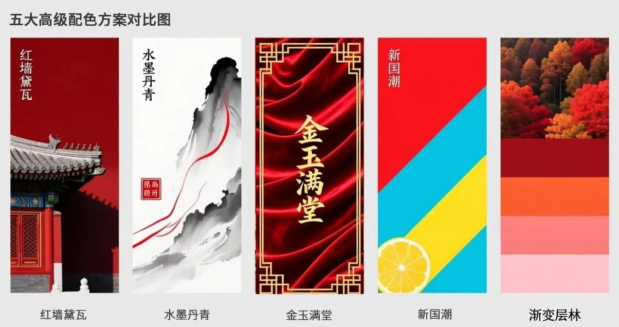 中国红宣传册五大高级配色封面图