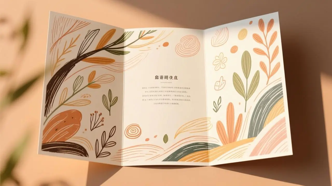 手绘插画三折页案例