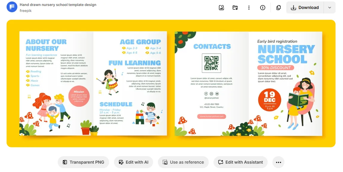 手绘幼儿园招生简章模板