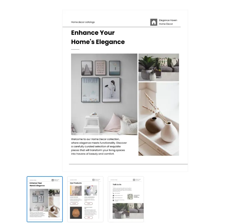 簡潔專業(yè)家居裝飾產(chǎn)品目錄模板