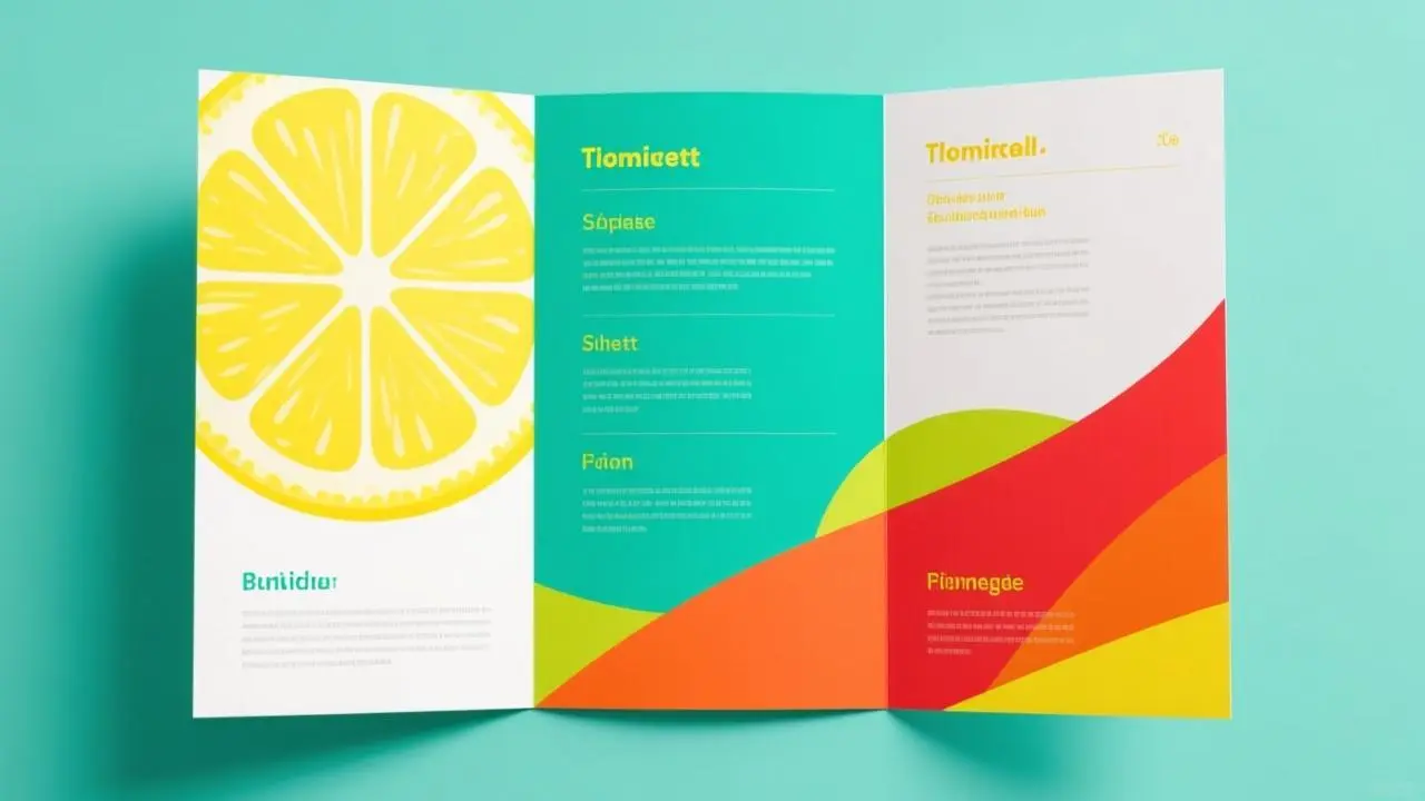 亮色三折页设计案例