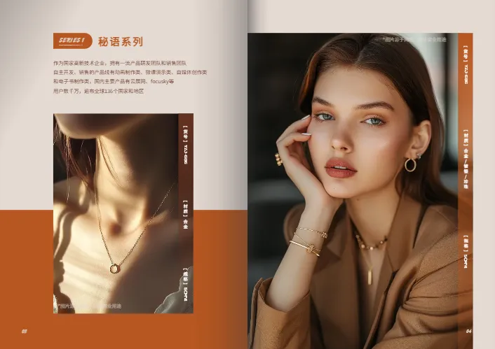 輕奢珠寶首飾流行飾品產(chǎn)品目錄模板