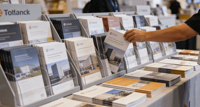 參加行業(yè)展會，隨手收集實體企業(yè)宣傳冊樣本