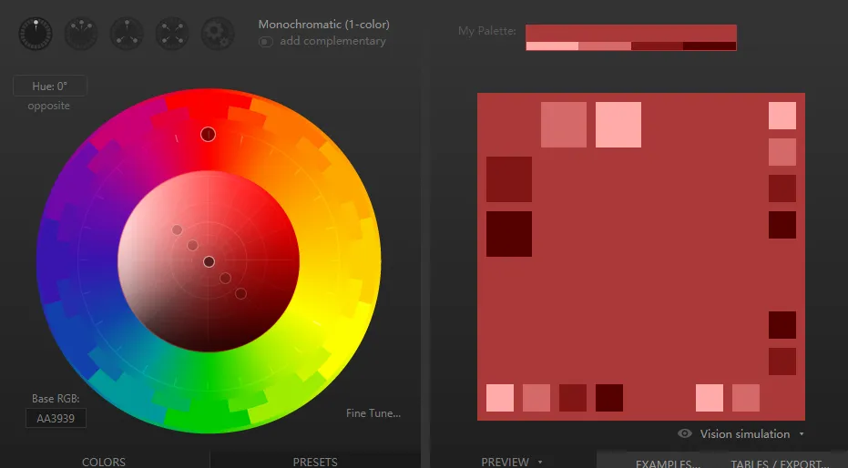 画册配色工具界面截图